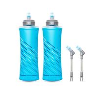 HydraPak UltraFlask Speed 600ml 2-Pack - Collapsible Soft Flask Water Bottle for Hydration Vests and Running Packs with Easy Open Cap (600 ml/20 oz), Malibu Blue