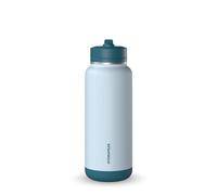 Hydrapeak 32oz Allure Stainless Steel Insulated Water Bottle With Spill Proof Straw Lid And Rubber Boot (Powder Blue)