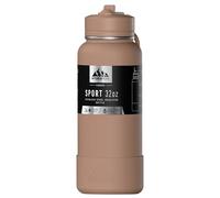 Hydrapeak 32oz Sport Insulated Water Bottle with Straw Lid, Leak & Spill Proof, Keeps Drinks Cold for 24 Hours, Hot for 12 Hours, Premium Stainless Steel Water Bottles (32oz, Almond)