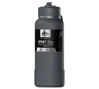 Hydrapeak 32oz Sport Insulated Water Bottle with Straw Lid, Leak & Spill Proof, Keeps Drinks Cold for 24 Hours, Hot for 12 Hours (Grey Matter)