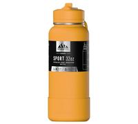 Hydrapeak 32oz Sport Insulated Water Bottle with Straw or Chug Lid, Leak & Spill Proof, Keeps Drinks Cold for 24 Hours, Hot for 12 Hours, Premium Stainless Steel Water Bottles (32oz, Tangerine)