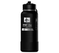 Hydrapeak 32oz Sport Insulated Water Bottle with Straw or Chug Lid, Leak & Spill Proof, Keeps Drinks Cold for 24 Hours, Hot for 12 Hours, Premium Stainless Steel Water Bottles (32oz, Black)