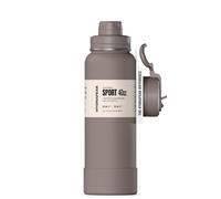 Hydrapeak 40oz Sport Insulated Water Bottle with Straw & Chug Lid, Leak & Spill Proof, Keeps Drinks Cold for 24 Hours, Hot for 12 Hours, Premium Stainless Steel Water Bottles (40oz, Mocha)