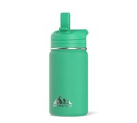 Hydrapeak Mini 14oz Water Bottle with Straw Lid, Stainless Steel Double Wall Insulated Water Bottle | Leak-Proof and Spill-Proof Water Bottle, 24 Hours Cold (Jade)