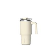 Hydrapeak Voyager 25 Oz Stainless Steel Tumbler with Handle, Insulated Water Bottle With Straw & Lid, Cupholder Friendly Reusable Travel Mug (Ivory)