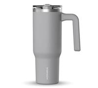 Hydrapeak Voyager 32 oz Tumbler with Handle and Straw Lid | Reusable Stainless Steel Water Bottle Travel Mug Cupholder Friendly | Insulated Cup (Grey)