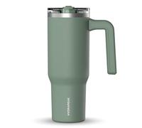 Hydrapeak Voyager 32 oz Tumbler with Handle and Straw Lid | Reusable Stainless Steel Water Bottle Travel Mug Cupholder Friendly | Insulated Cup (Sage Leaf)