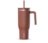 Hydrapeak Voyager 40 Oz Stainless Steel Tumbler with Handle, Insulated Water Bottle with Straw & Lid, Cupholder Friendly Reusable Travel Mug (Gingerbread)