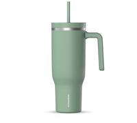 Hydrapeak Voyager 40 Oz Stainless Steel Tumbler with Handle, Insulated Water Bottle With Straw & Lid, Cupholder Friendly Reusable Travel Mug (Sage)