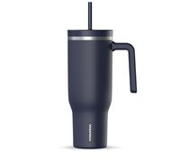 Hydrapeak Voyager 40 Oz Stainless Steel Tumbler with Handle, Insulated Water Bottle With Straw & Lid, Cupholder Friendly Reusable Travel Mug (Navy)