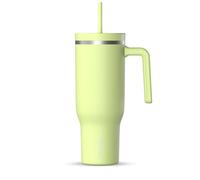 Hydrapeak Voyager Stainless Steel Tumbler with Handle, Insulated Water Bottle with Straw and Lid, Cup Holder Friendly, Reusable, Travel Mug, Citrus Yellow, 1.2L