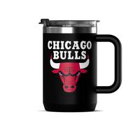 Hydrapeak x NBA Officially Licensed Chicago Bulls 18oz Insulated Coffee Mug with Flip Lid and Handle for Travel, Cold/Hot, Stainless Steel Coffee Cup Insulated, BPA-Free Double Walled, Tea Mug