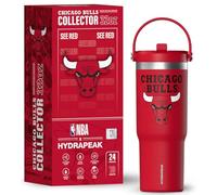 Hydrapeak x NBA Officially Licensed Chicago Bulls 32oz Nomad Stainless Steel Tumbler with Handle and Straw Lid, Leakproof Water Bottle in Limited Edition Collector's Gift Box