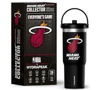 Hydrapeak x NBA Officially Licensed Miami Heat 32oz Nomad Stainless Steel Tumbler with Handle and Straw Lid, Leakproof Water Bottle in Limited Edition Collector's Gift Box