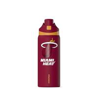 Hydrapeak x NBA Officially Licensed Miami Heat Oasis 32 oz Water Bottle with Chug Lid Push Button, Stainless Steel Water Bottle No Straw, 32 oz Insulated Water Bottle