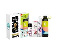 Dove, Lynx, Sure Hydrate Water Bottle Gift Set with an advanced anti-perspirant, body wash, body spray & a limited edition water bottle Freshest Line-Ups for her 3 pc