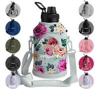 HYDRATE Jug Stainless Steel Carrier Sleeve - Neoprene Insulated Cover with Carrying Strap & Phone Pouch - Fits 1.3L XL Jug - Protective, Stylish Pink Camo Design for Gym, Travel, Outdoor Use