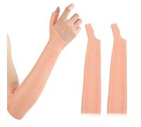 Hydrating Arm Elbow Sleeve, SEBS Moisturizing Arm Sleeves with Thumb Hole Washable Elastic at Home or Beauty Needs Suitable for Men and Wome (Skin Color)