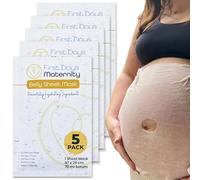Hydrating Belly Sheet Mask - Contains Hyaluronic Acid & Ceramide - Bump Mask Pregnancy Essentials for Stretching Tummy - Vegan-Friendly, Made from 100% Cotton - Perfect Mum to be Gifts (Pack of 5)