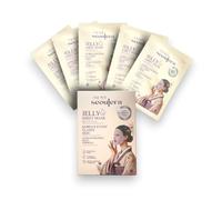 Hydrating & Brightening Korean Face Mask - Jelly Sheet Mask Pack - Niacinamide & Green Tea - 15 Min Moisturising & Brightening Facial - Anti-Ageing - For All Skin Types (Pack of 5)