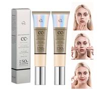 Hydrating Cc Cream Foundation, Full Coverage Foundation, A Natural Glowy Finish, Nourishing Finishing for Mature Skin, Evens Skin Tone, Breathable Lightweight Long Lasting (2Pc)