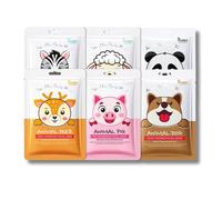 Hydrating Face Mask 6PCS - Collagen Infused Sheet Masks with Animal Designs for Glowing Skin, Deep Moisture & Pore Refining, Perfect for Spa Night, Self Care Routine & Birthday Gifts for Women