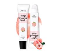 Hydrating Lip Balm with Exfoliating Fruit Scrub - Moisturizing Lip Care Stick for Dry, Chapped Lips, Reduces Lip Lines, Smooths Dead Skin, Nourishing Lip Treatment for All Skin Types