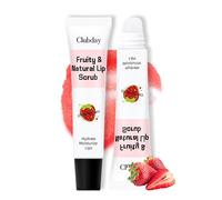 Hydrating Lip Balm with Exfoliating Fruit Scrub - Moisturizing Lip Care Stick for Dry, Chapped Lips, Reduces Lip Lines, Smooths Dead Skin, Nourishing Lip Treatment for All Skin Types