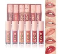Hydrating Lip Gloss 6PCS Plumping Fruit Flavoured Lip Balm, Lip Oil and Lip Gloss Set, Glitter Lip Glow Oil, Liquid Lipstick Makeup Set Kit, Pigmented Lip Makeup Gift Sets for Girls Women