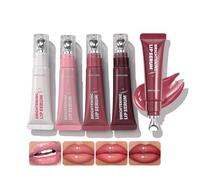 Hydrating Lip Gloss Lip Jam Set, Glossy Jelly Liquid Lipstick Glitter Plumping Lipgloss High Shine Lipstick Wayery Lip Gloss for Women (4 Colors Set)