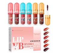 Hydrating Lip Gloss Set - Lip Glow Oil | Nourishing Lips Balm Gloss Set Of 6, Non-greasy Lipstick Set For Travel Dating Friends Gathering Commuting Wedding, Smooth gGLAMOUR Finish