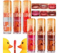 Hydrating Lip Gloss Set with Plumping Effect & Long-Lasting Shine - 6PCS Non-Sticky Tinted Lip Balm, Juicy Glossy Finish, Nourishing & Moisturizing Formula, 6 Distinct Shades for Everyday Wear &