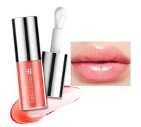 Hydrating Lip Glow Oil, Candy Coloured Mint Plumping Lip Oil Tinted, Hydrating Gloss Tint for Women, Glitter Shine Lip Plumper Gloss, Non-Sticky Long Lasting Lip Oil Gloss (Red Dahlia, Medium)