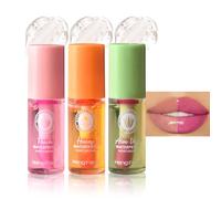 Hydrating Lip Oil Set,3 Lip Gloss Set Magic Colour Changing Long Lasting Lipgloss,Lip Balm Fruit-Flavored Lip Care Kit, Aloe Vera/Peach/Honey (3PC, One Size)