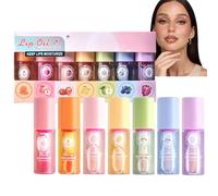 Hydrating Lip Oil Set,7PC Color Changing Lipgloss & Lip Stain Kit,Extreme Lip Plumper with Long Lasting Lipstick & Lip Liner,Waterproof Lip Tint in Red and Pink Shades,Moisturizing Lip Makeup Gift