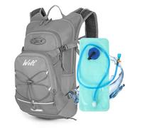 Hydration Backpack 18L Hiking Water Backpack with 2L Water Bladder for Men Women, Hydration Pack for Cycling Running Biking, Light Gray
