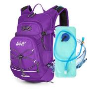 Hydration Backpack 18L Hiking Water Backpack with 2L Water Bladder for Men Women, Hydration Pack for Cycling Running Biking, Purple