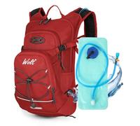 Hydration Backpack 18L Hiking Water Backpack with 2L Water Bladder for Men Women, Hydration Pack for Cycling Running Biking, Red