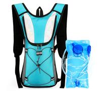 Hydration Backpack with 2L Water Bladder, Vest Bag Pack Lightweight Hiking Rucksack Cycling Bike Backpack Water Pack Backpack Hydration Outdoor Running Hiking Riding Camping for Men Women (Blue)
