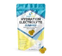 Hydration Electrolyte Gummies | 60 Vegan Gummies | Energy, Hydration & Muscle Recovery | Coconut Water, Sodium, Potassium, Magnesium, Calcium & P-5-P B6 | Lemon Berry Flavour | UK Made | by NutriVolv