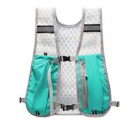 Hydration Vest Pouch: reflective chest pocket with bottle holder, breathable sports vest for moving pouches on the go to store keys and phone cards c, azul, Consulte la descripción, See description