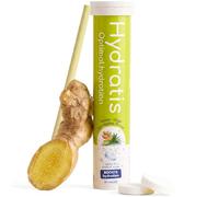 HYDRATIS Electrolyte Hydration Tablets | Low Sugar Effervescent Tabs for Daily Wellness, Sport Recovery & Fatigue | High Minerals Magnesium & Zinc | Lemongrass & Ginger, 1 Tube (20 Counts)