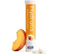 HYDRATIS Electrolyte Hydration Tablets | Low Sugar Effervescent Tabs for Daily Wellness, Sport Recovery & Fatigue | High Minerals Magnesium & Zinc | Peach, 1 Tube (20 Counts)