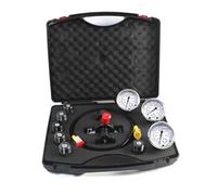 Hydraulic Accumulator Nitrogen Charging System Nitrogen Fill Kit,Pressure Test Gauge Kit, With 7 Couplings, 3 Gauges(1500PSI/4000PSI/ 6000PSI), And 1 Gas Hose-Easy Use (Black)