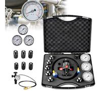Hydraulic accumulator, nitrogen filling kit, gas valve test kit, with 3 gauges (1500, 3500, 6000 PSI), 7 adapters, and gas hose for gas filling