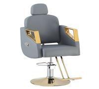 Hydraulic Adjustable Salon Chair - 360° Rotatable Barber Chair Stylish Grey Hairdresser Stool for Salons and Tattoo Studios Ergonomic Design for Comfort
