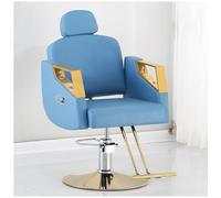 Hydraulic Adjustable Salon Chair 360° Rotatable Hairdressing Stool Blue Barber Chair for Hairdressers and Tattoo Artists Comfortable Professional Salon Furniture