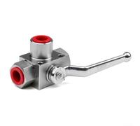 Hydraulic Ball Valve 3 Way Shut Off Valve with NPT1/2 Connection, Handles Pressures Up to 7250 PSI, Carbon Steel for Durability (NPT3/4)