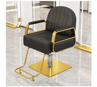 Hydraulic Barber Chair 360° Rotatable Hairdressing Stool with Footrest Adjustable Friseursessel for Salon Spa Tattoo Shop Supports Up to 150Kg Black