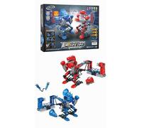 Hydraulic Boxing Dinosaur Robot Set, DIY Assembly Kit, 2 Fighting Dinosaurs Red and Blue, No Battery Needed, 1-2 Hours Assembly